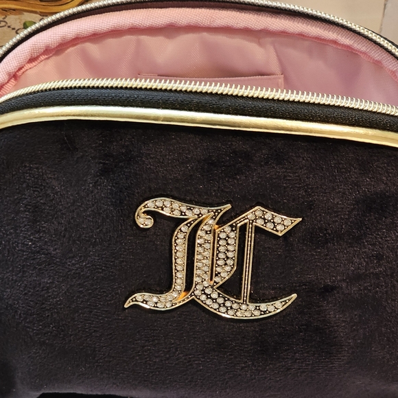 Juicy Couture Black Velvet Cosmetic Pouch/Bag (Nwot) - Picture 3 of 9